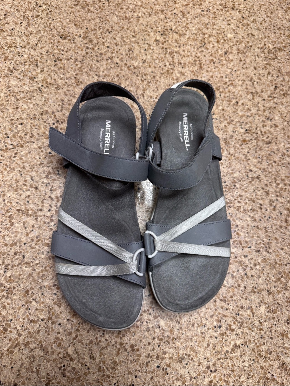 Merrell Women's Gray and Silver Strappy Sandals